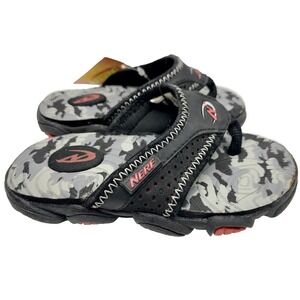 LITTLE BOYS NERF SANDALS FLIP FLOPS SHADES Black/ Light Grey Size 7/8